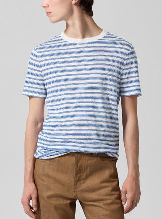 A.P.C. Mens Striped pure linen t-shirt