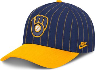 Nike Milwaukee Brewers Cooperstown Rise Nike Mens MLB A-Frame Adjustable Hat in Blue | NB1D19MXMIB-JC9