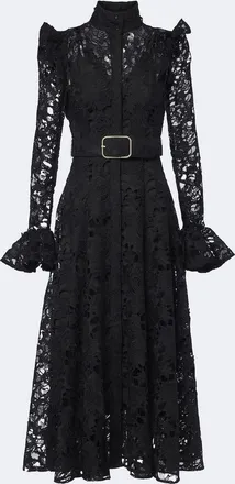 LEO LIN Abito midi Aliyah in pizzo