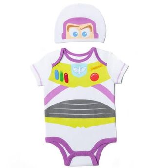 Disney Pixar Cosplay 2-Piece Bodysuit and Hat Set in White Purple Buzz at Nordstrom, Size 3-6M