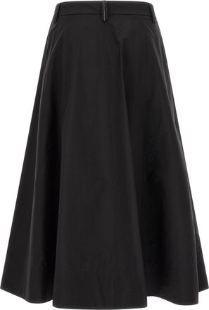 Brunello Cucinelli Womens Black Cotton Midi Skirt