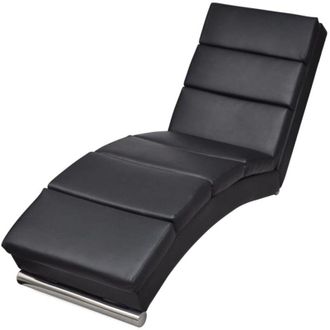 vidaXL Div&aacute;n De Cuero Sint&eacute;tico Negro Vidaxl