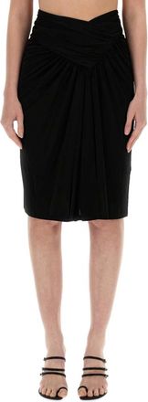 Saint Laurent Rokken, Dames, Zwart, M, Leer, Kokerrok