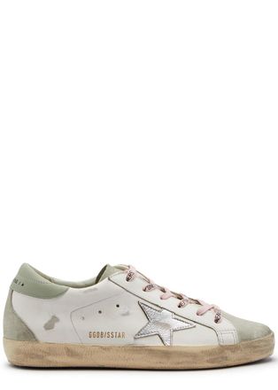 Golden Goose Super-star Distressed Leather Sneakers - White - 8