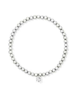 Kendra Scott Womes Cailin Stretch Bracelet In Silver White Crystal