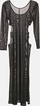 Misha Collection Black Mesh Long Sleeve Cut-Out Maxi Dress