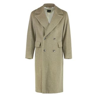 HUGO BOSS Jassen, Heren, Bruin, S, Wol, Double-breasted jas