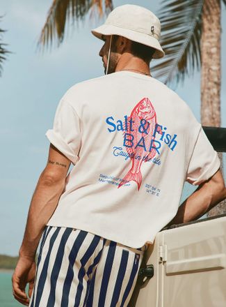 Le 31 Mens Summer destination T-shirt Oversized fit