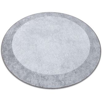 RugsX Alfombra Lavable Miro 51648.802 Circulo M&aacute;rmol Antideslizante - Gris Claro Grey Circulo 160 Cm