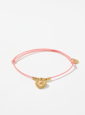 Simons Womens Golden heart cord bracelet