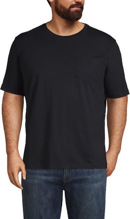 Lands End Super-T Short Sleeve T-Shirt with Pocket in Black at Nordstrom, Size Small