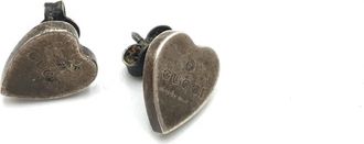 Gucci Silver 925 Heart Stud Womens Earrings (Pre-Owned)