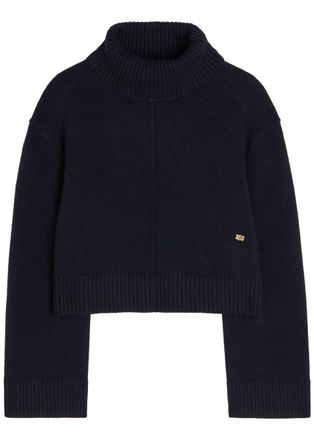 Ganni Turtle-neck Wool Jumper - Navy - XL (UK16 / XL)