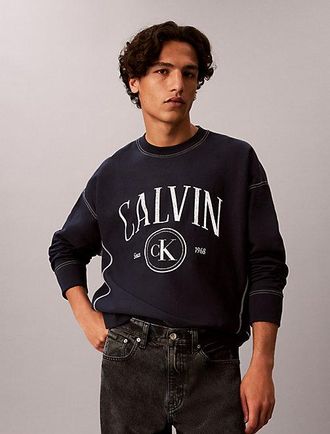 Calvin Klein Sudadera Holgada De Felpa Con Imagen Con Logo