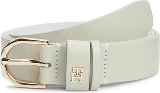 Tommy Hilfiger Lederg&uuml;rtel TOMMY HILFIGER EFFORTLESS 2.5 MONO, Damen, Gr. 11,5, soft cream, Web, Rindsleder, unifarben, G&uuml;rtel Lederg&uuml;rtel, Gr&ouml;ssenverstellbar durch 