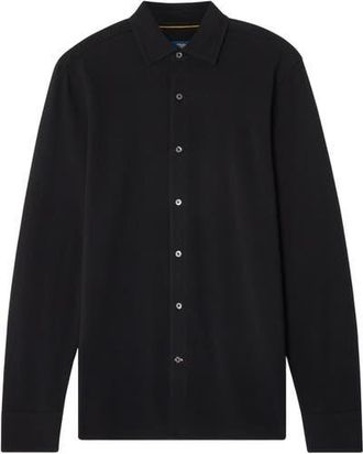 Robert Talbott Foster Long Sleeve Knit Shirt in Black at Nordstrom, Size X-Large