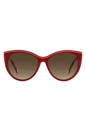 Carolina Herrera Her 56mm Cat Eye Sunglasses in Burgundy at Nordstrom Rack