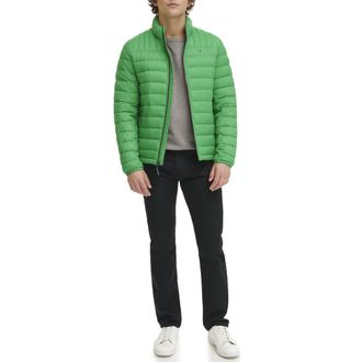 Tommy Hilfiger Mens Ultra Loft Lightweight Packable Puffer Jacket (Standard and Big & Tall), Green, Medium, Jelly Bean Green, M