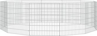 vidaXL Recinto Animales Corral 12 Paneles Hierro Galvanizado 54x60 Cm Vidaxl