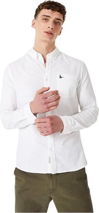 Jack Wills Effen heren overhemd Oxford (Wit)