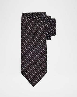 Brioni Men & apos;s Silk and Cotton Micro Jacquard Tie