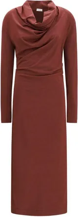 Brunello Cucinelli Bordeaux Wool Oves Aries Casual Womens Dress