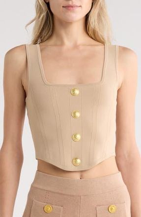 L'agence Saga Square Neck Tank in Almond/gold at Nordstrom Rack, Size Xx-Large Regular