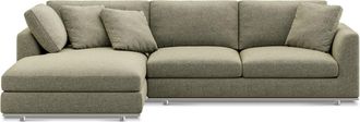 Castlery Hamilton Chaise Sectional Sofa Left Facing Customized, Performance Classic Twill Moss, Spill Resistant, Removable Covers for Castlery