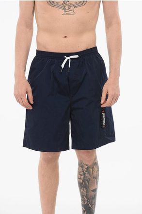 Dsquared2 Solid-Color Nylon Boxer Swimsuit with Elastic Waistband size 48