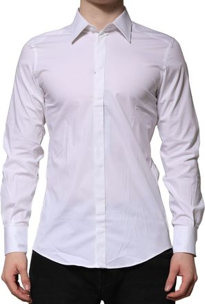 Dolce & Gabbana White MARTINI Long Sleeves Dress Formal Mens Shirt (Pre-Owned)