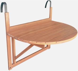 Sweeek Mesa Auxiliar De Madera Para Balc&oacute;n, Plegable