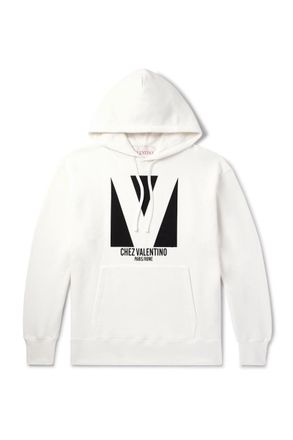 Valentino Garavani Logo-Print Cotton-Jersey Hoodie