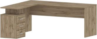 Dmora Scrivania ad angolo, Made in Italy, Tavolo da computer minimal, Scrittoio porta pc, cm 160x60h75, colore Bianco lucido, con imballo rinforzato - Dmora