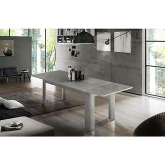 Dmora Mesa De Comedor Extensible, Made In Italy, Mesa Moderna Con Extensiones, Consola Extensible, 160 / 210x90h75 Cm, Color Gris Ceniza, Con Embalaje Refor