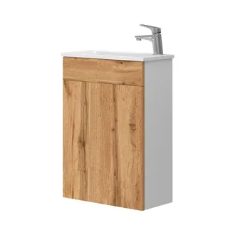 Vicco Conjunto De Muebles De Ba&ntilde;o Amadeo, Roble Dorado, 2 Partes, Con Lavabo