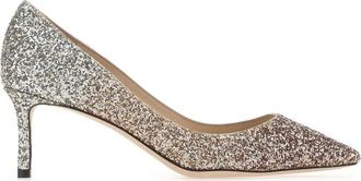Jimmy Choo London Silver Embellished Pumps