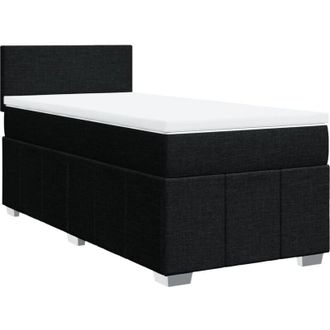 vidaXL Cama Box Spring Con Colch&oacute;n Tela Negro 100x200 Cm Vidaxl