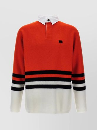 Wales Bonner cipher striped long sleeve polo shirt