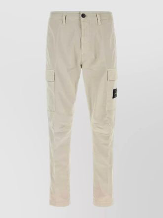 Stone Island stretch cotton cargo trousers straight leg