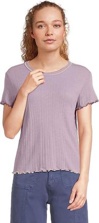 Toad&Co Foothill Pointelle Short Sleeve Baby T-Shirts Womens Clothing Aster : SM, Cotton/Polyester