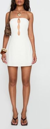Princess Polly The Motions Strapless Cutout Minidress in White at Nordstrom, Size 12