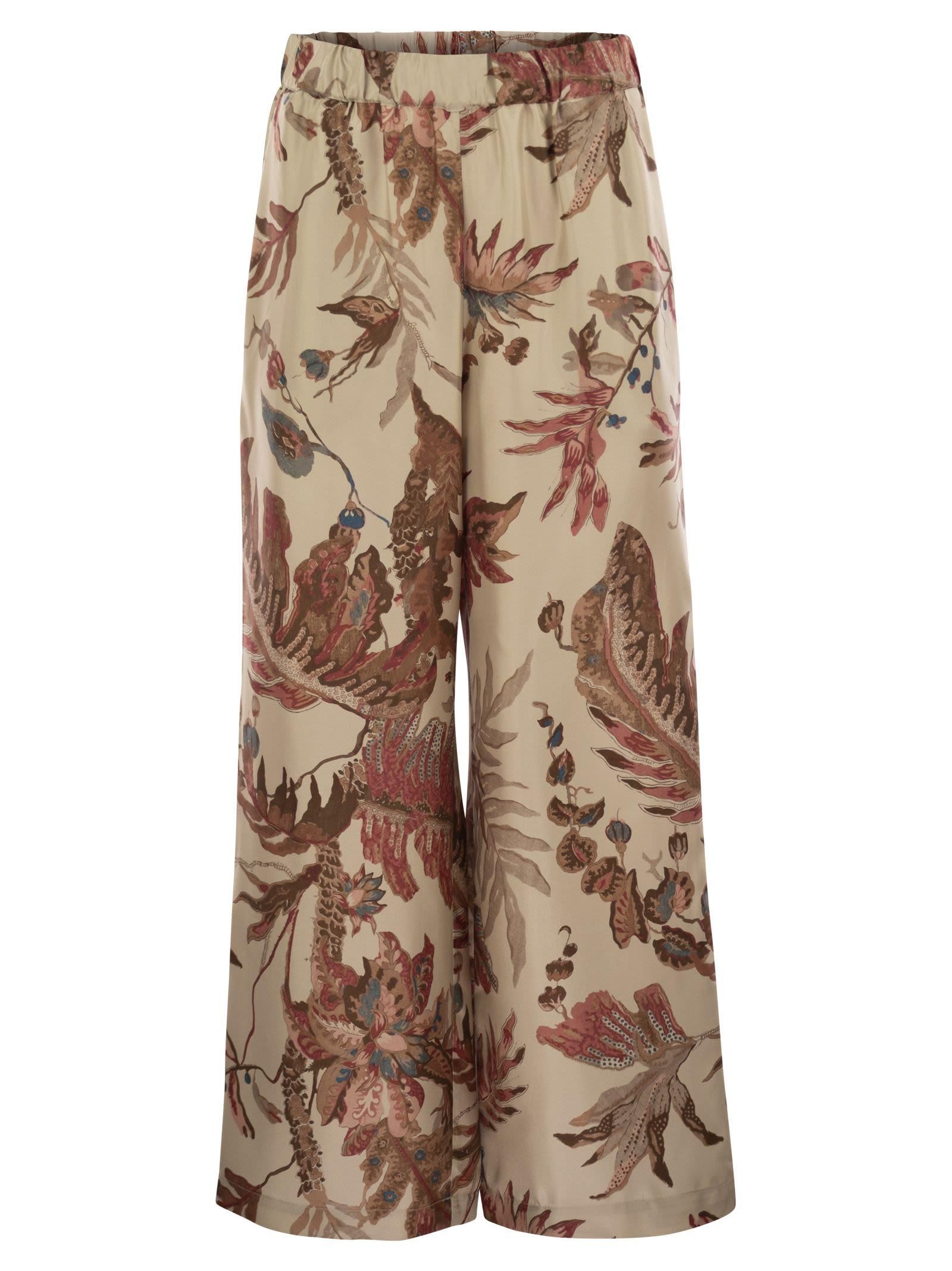 パンツ Weekend Max Mara TEMIDE - Printed silk twill trousers Max Mara Weekend Max Mara Temide Printed Silk Twill Trousers