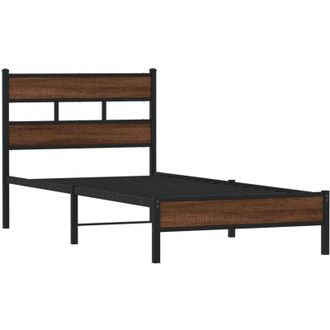 vidaXL Estructura de cama sin colchón madera marrón roble 90x190 cm Vidaxl