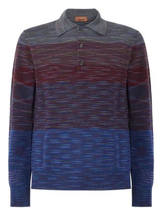 Missoni ombre-effect striped-pattern polo shirt - men - Wool - 46 - Blue