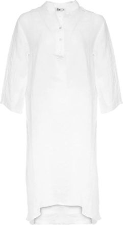 Tiffany & Co. Lange Linnen Overhemdjurk in wit - Dames - Casual kleedjes - Wit - M/L - Linnen - Kleedjes