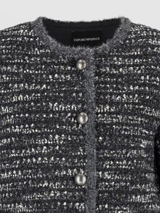 Emporio Armani single breasted tweed coat