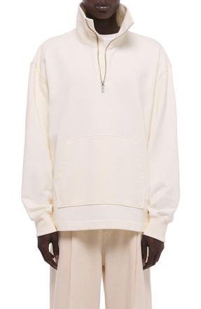 Helmut Lang Quarter Zip Sweatshirt in Vintage White at Nordstrom, Size Xx-Large