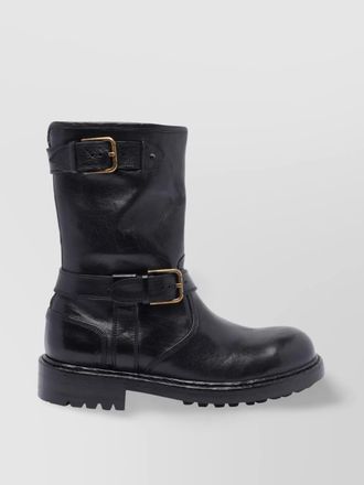 Dolce & Gabbana buckled leather mid-calf boots