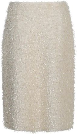 Vince Midi-rok met franje - Beige