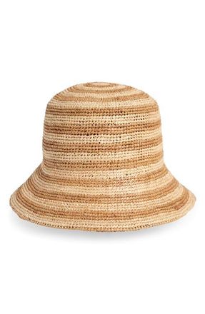 Lack of Color The Inca Raffia Bucket Hat in Natural at Nordstrom, Size Small